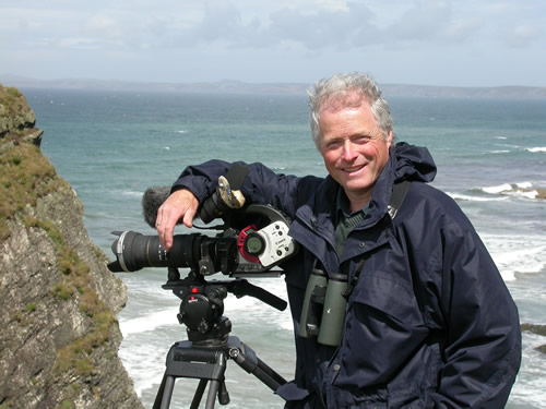 film-maker and artist Diarmid Doody with a video camera